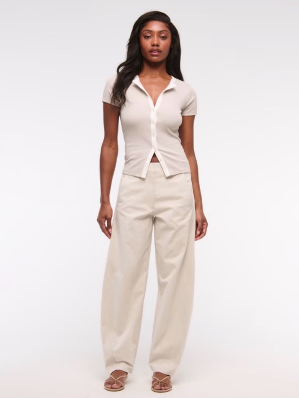Abercrombie & Fitch Beige barrel Chino Pants